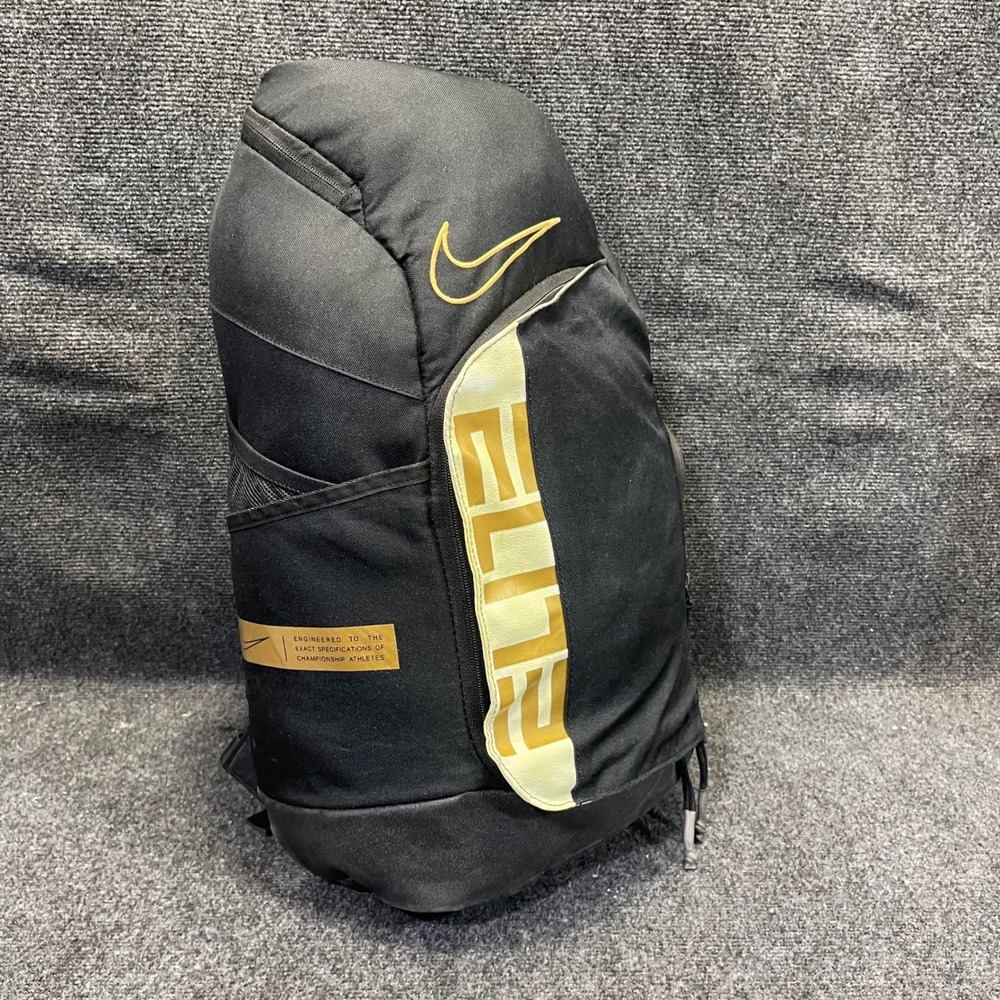 Nike BA6164-013 Elite Pro Basketball Backpack 32L Black Metallic Gold Hoop Bag - Picture 7 of 16